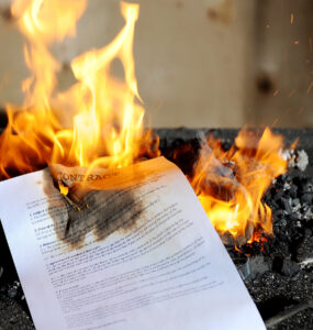 burning unenforceable agreement